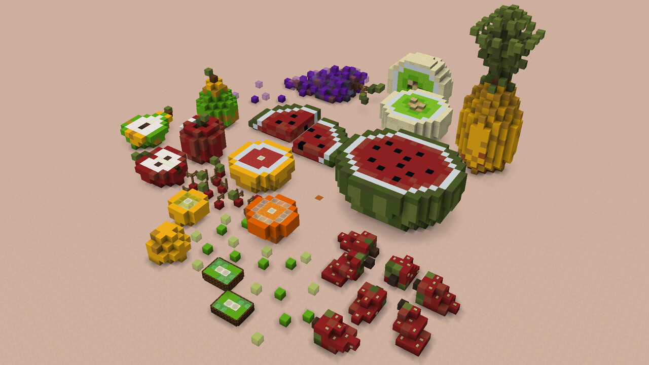 Simple Fruit 3D Pixel Art Minecraft Map