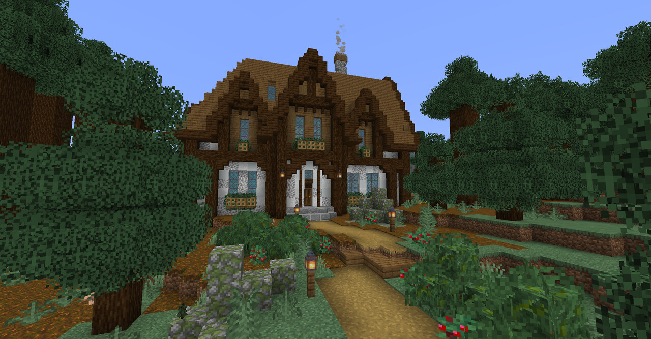 Windencrest Mansion with lush garden [Fully decoratied] Minecraft Map