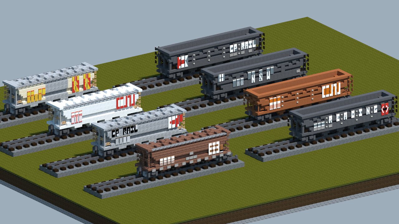 Dreamy's pack of railroad hopper cars 1 [With Download] Minecraft Map