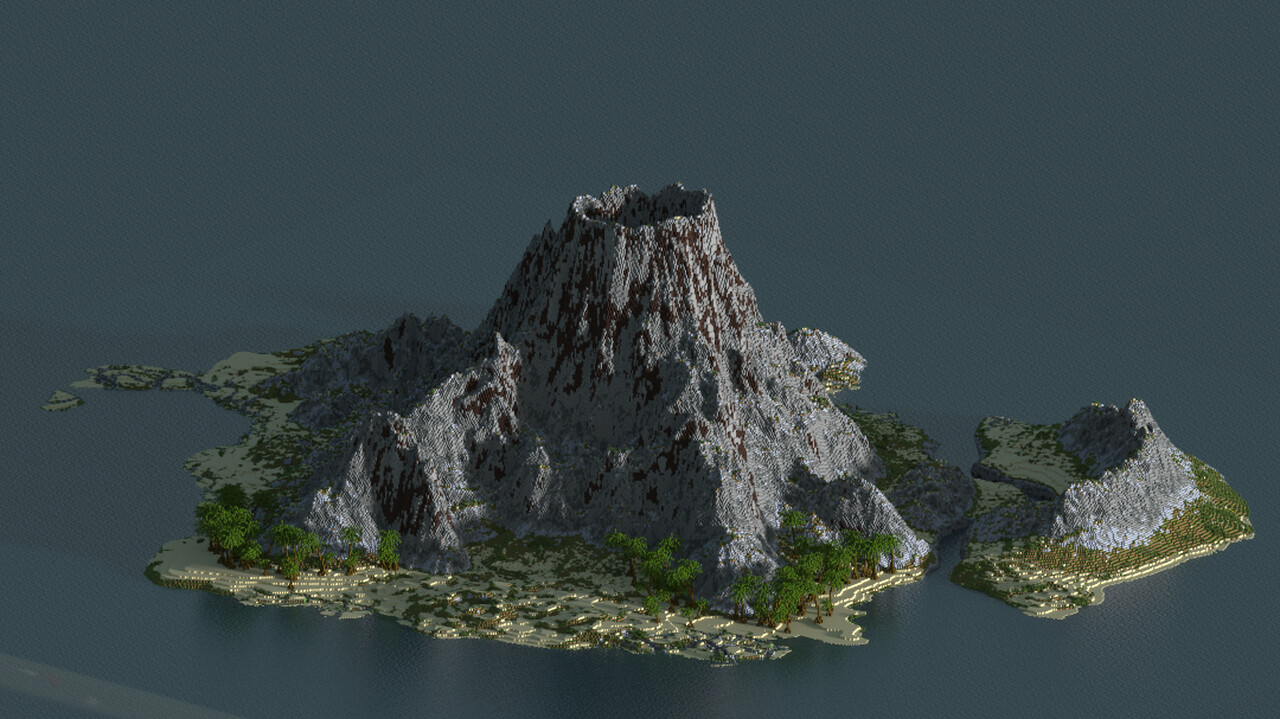 Volcano on an island minecraft map
