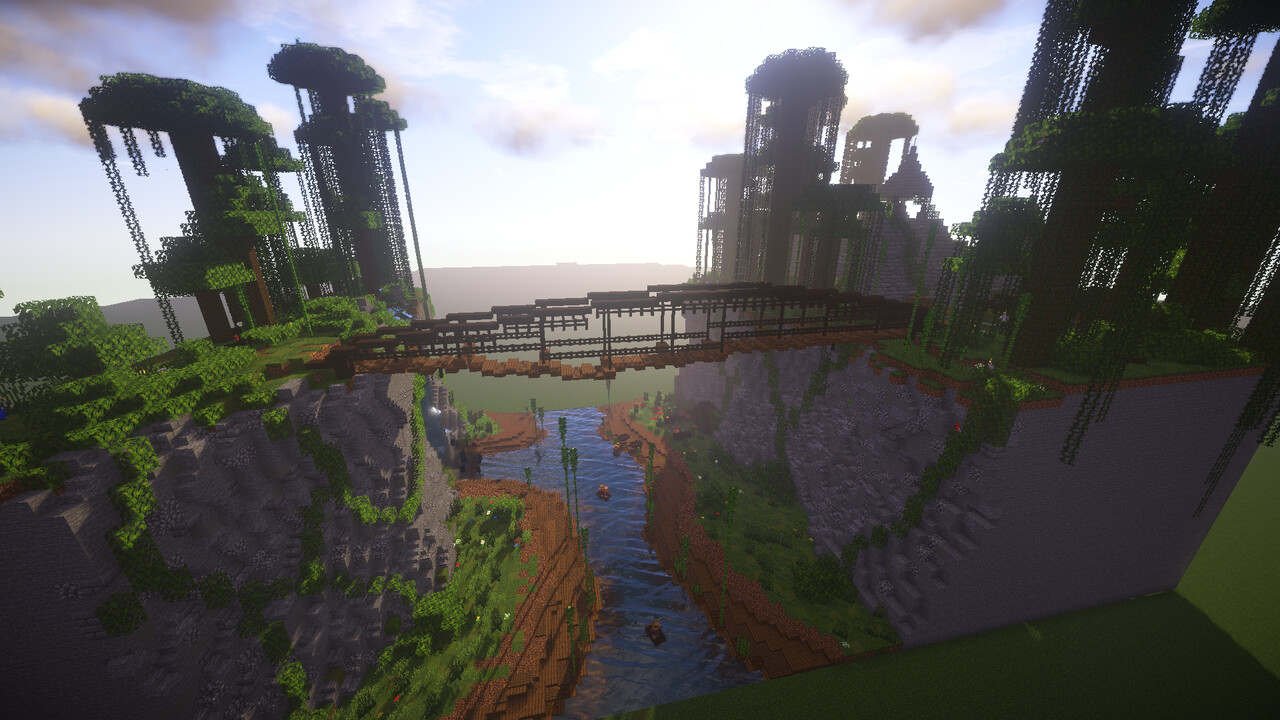 Jungle Ruins on cliffs with bridge (IAYTB) Minecraft Map
