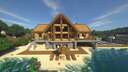 Minecraft Wooden Mansion w/ Basketball Court Minecraft Map & Project