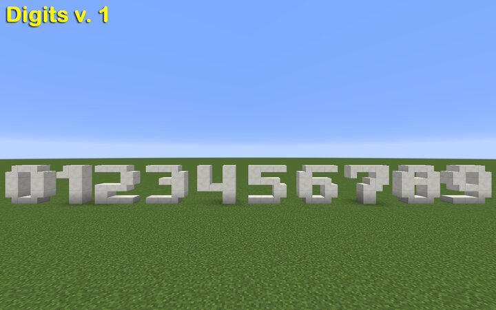 Alphabet Letters and Digits 3 x 3 Minecraft Map