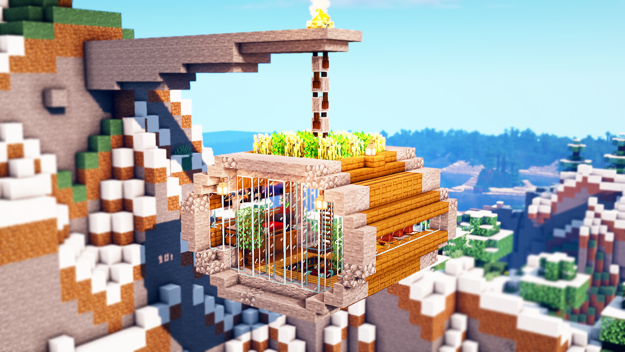 Minecraft How To Build a Hanging House Minecraft Map