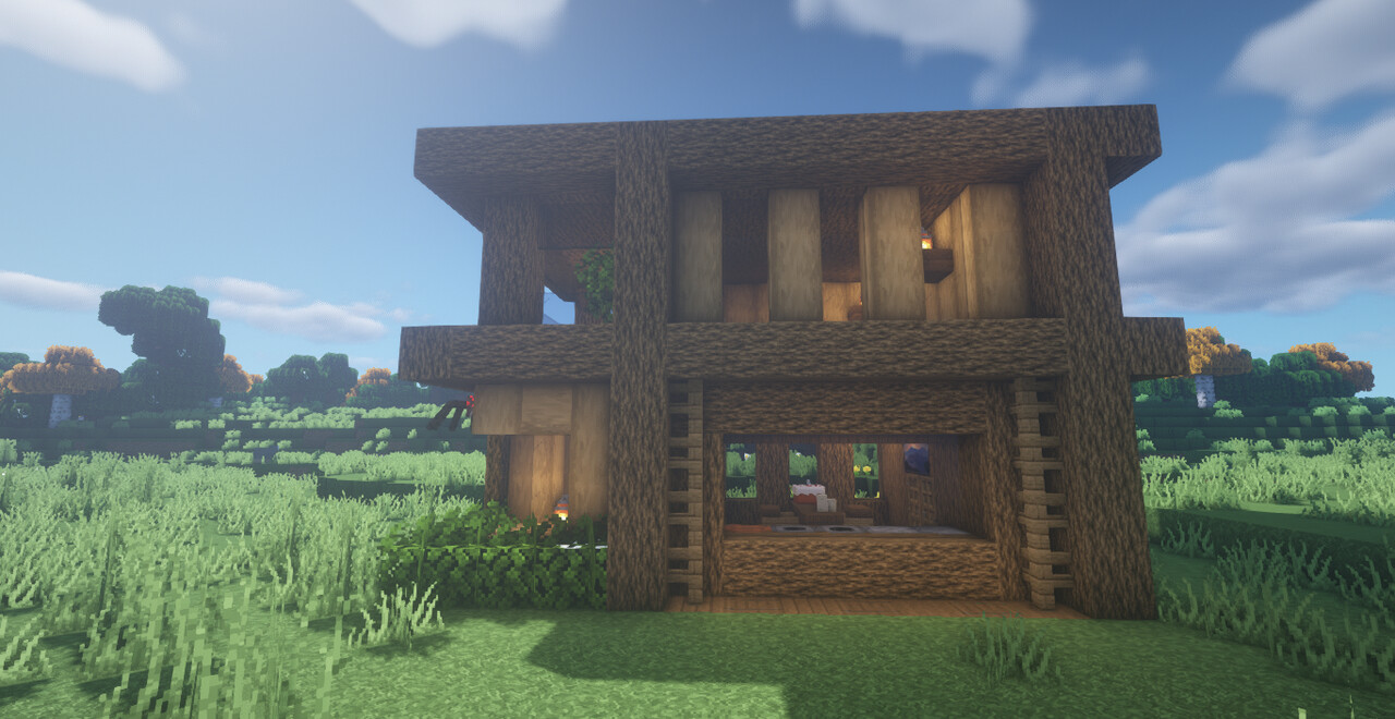 Zaypixel wooden modern house Minecraft Map