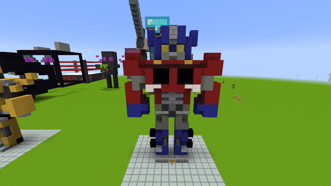 Optimus Prime (Robot) Block Game City V1 Minecraft Map