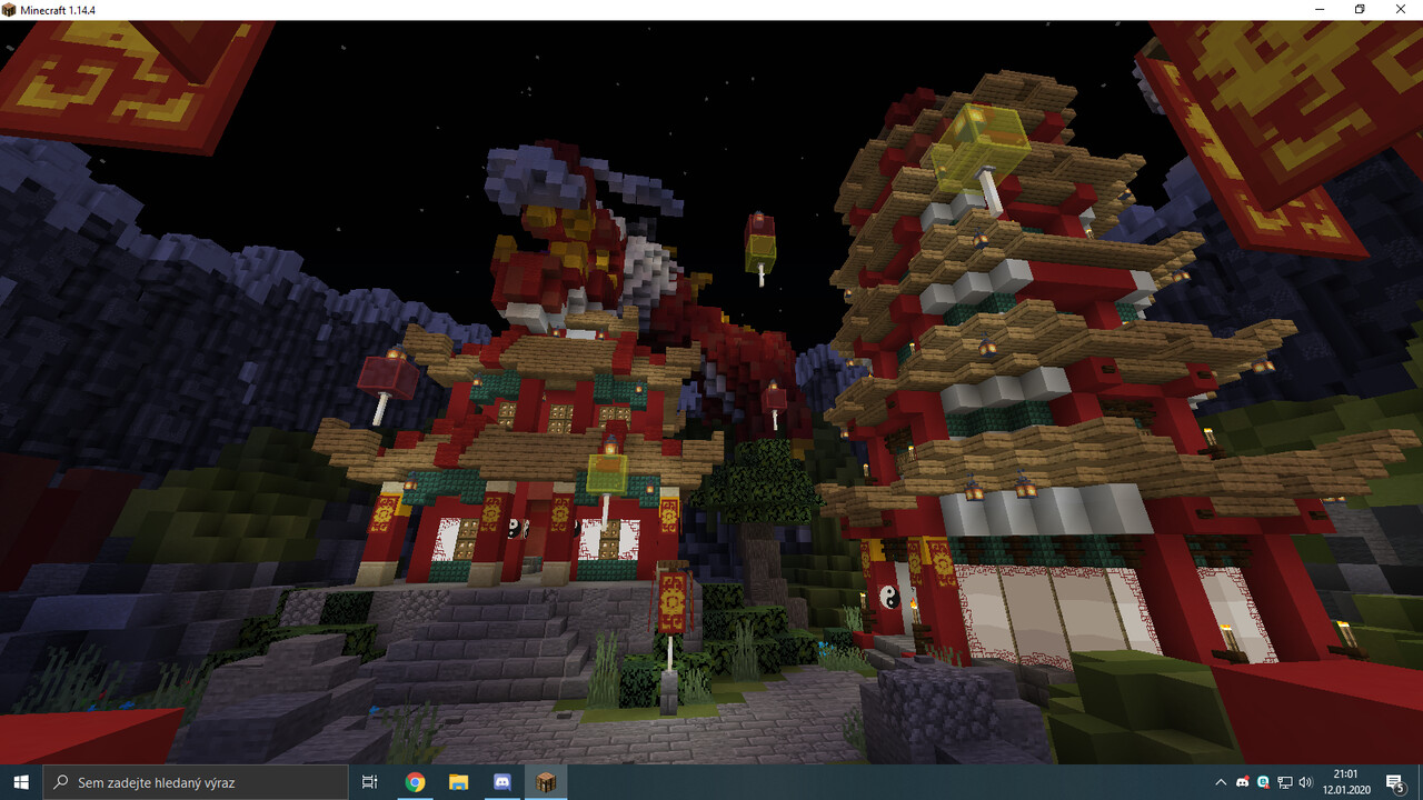 Spawn for Skyblock Asian style + dragons Minecraft Map