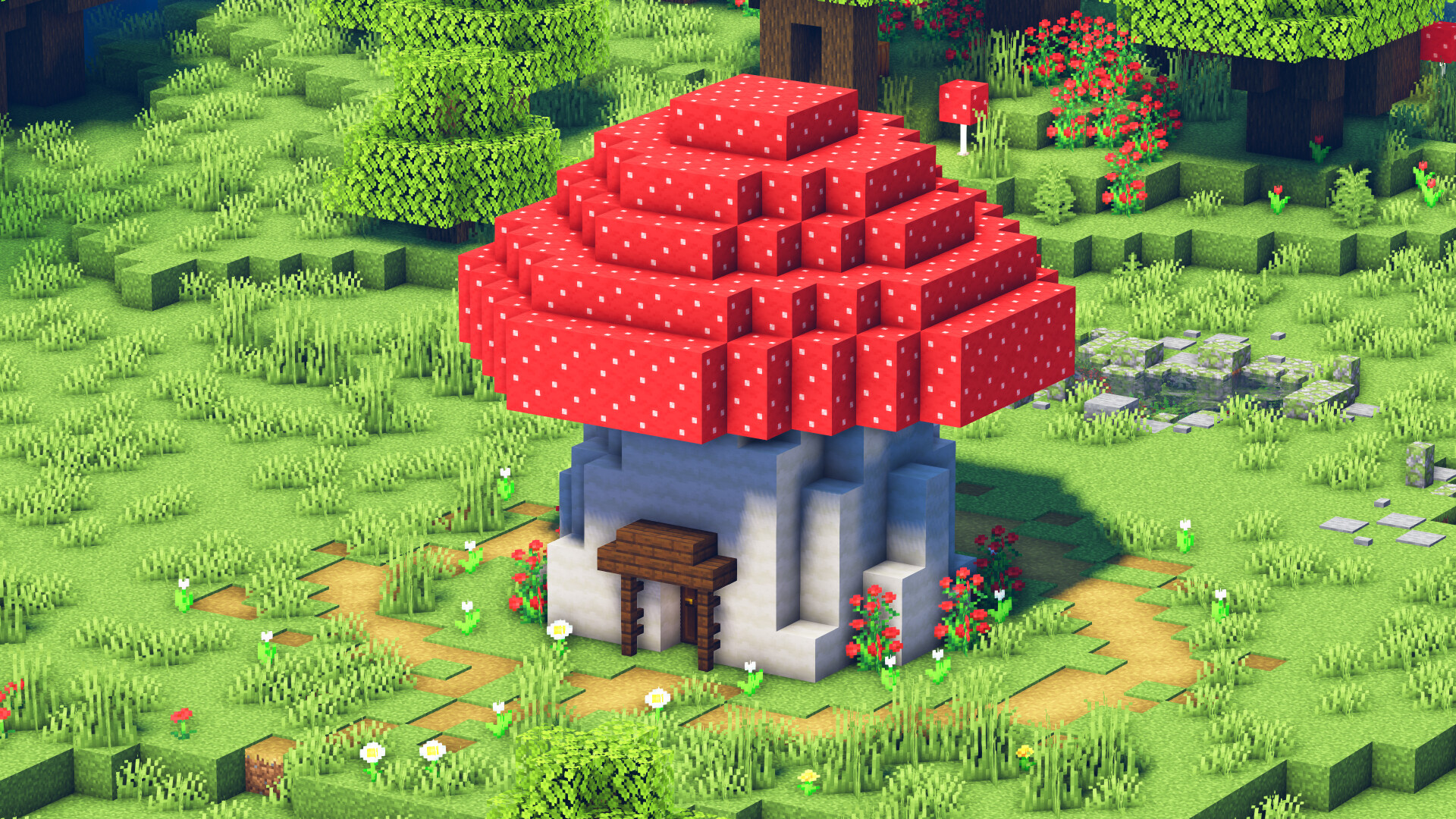 Minecraft How to Build a Mushroom House Cottagecore/Fairycore 🍄 Minecraft Map