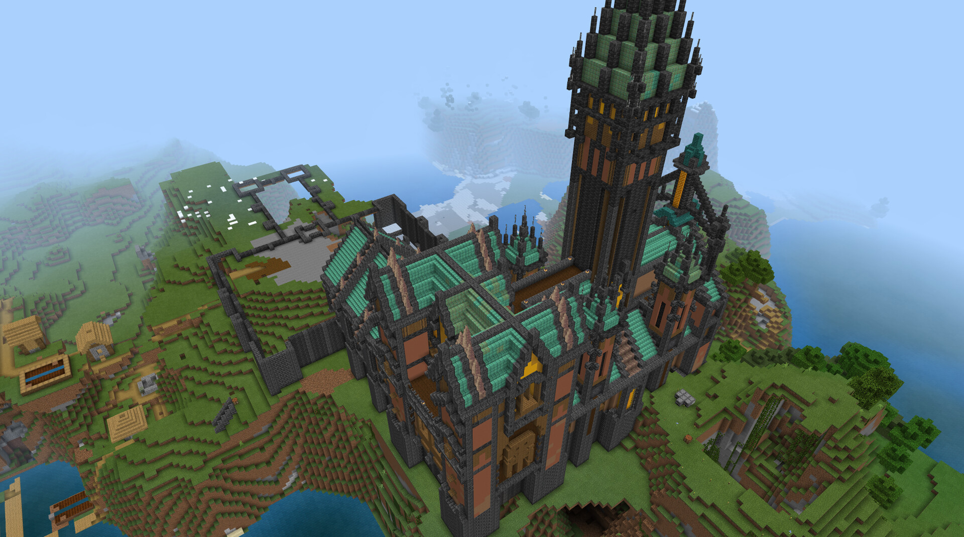 Deepslate Gothic Castle in minecraft 1.17 Bedrock Edition Minecraft Map