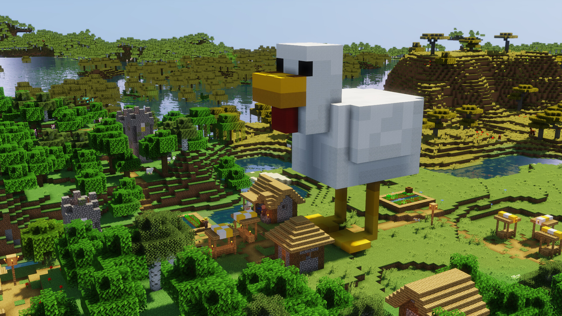 Chicken Mob Statue Minecraft Map