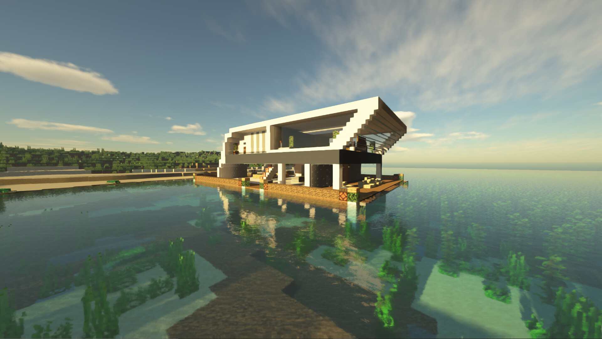 Modern Mansion 4 Modern Beach Mansion/Modern House Minecraft Map