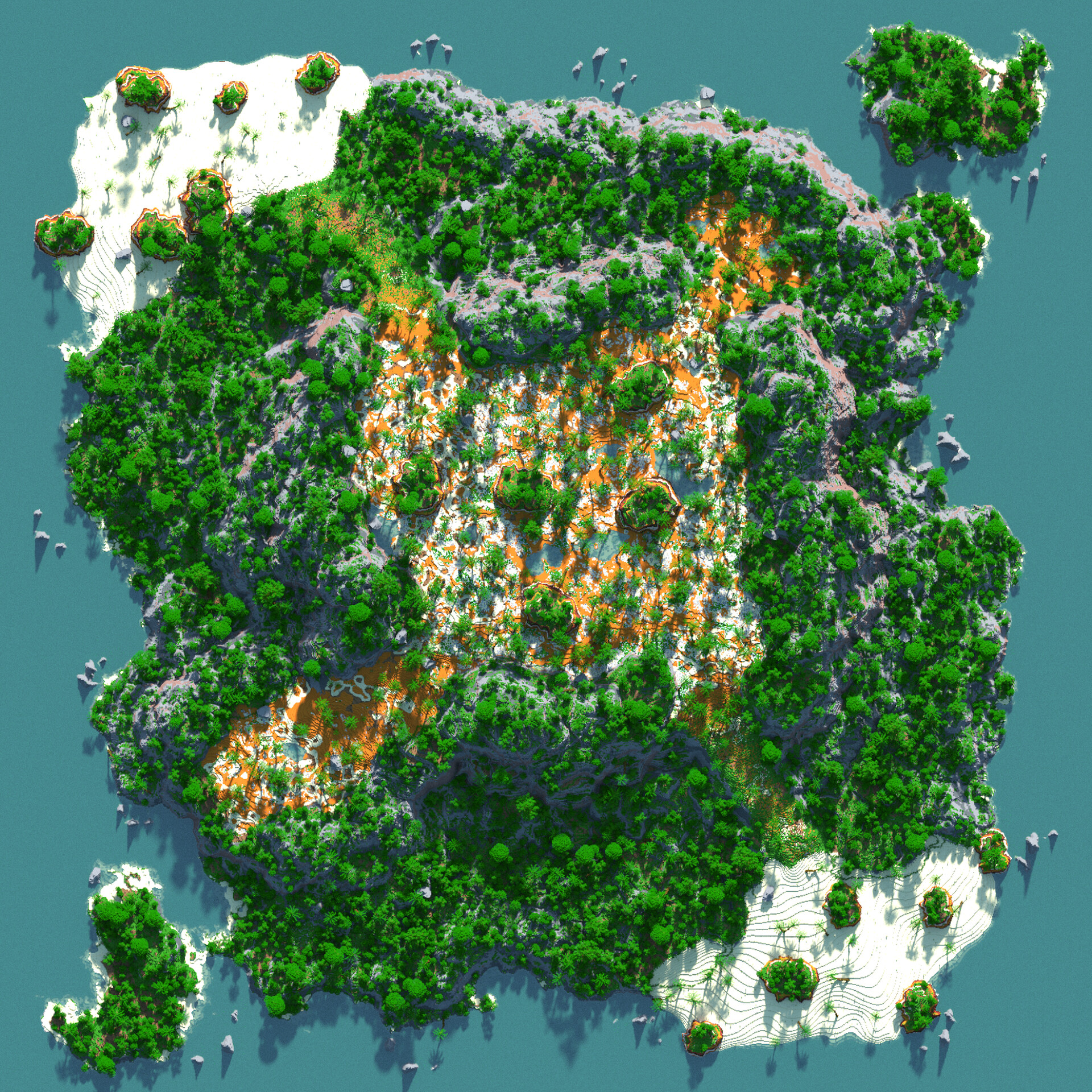 Jungle Middle - 1500x1500 | WarZone Map 1.12 - 1.16 | Bedrock support ...