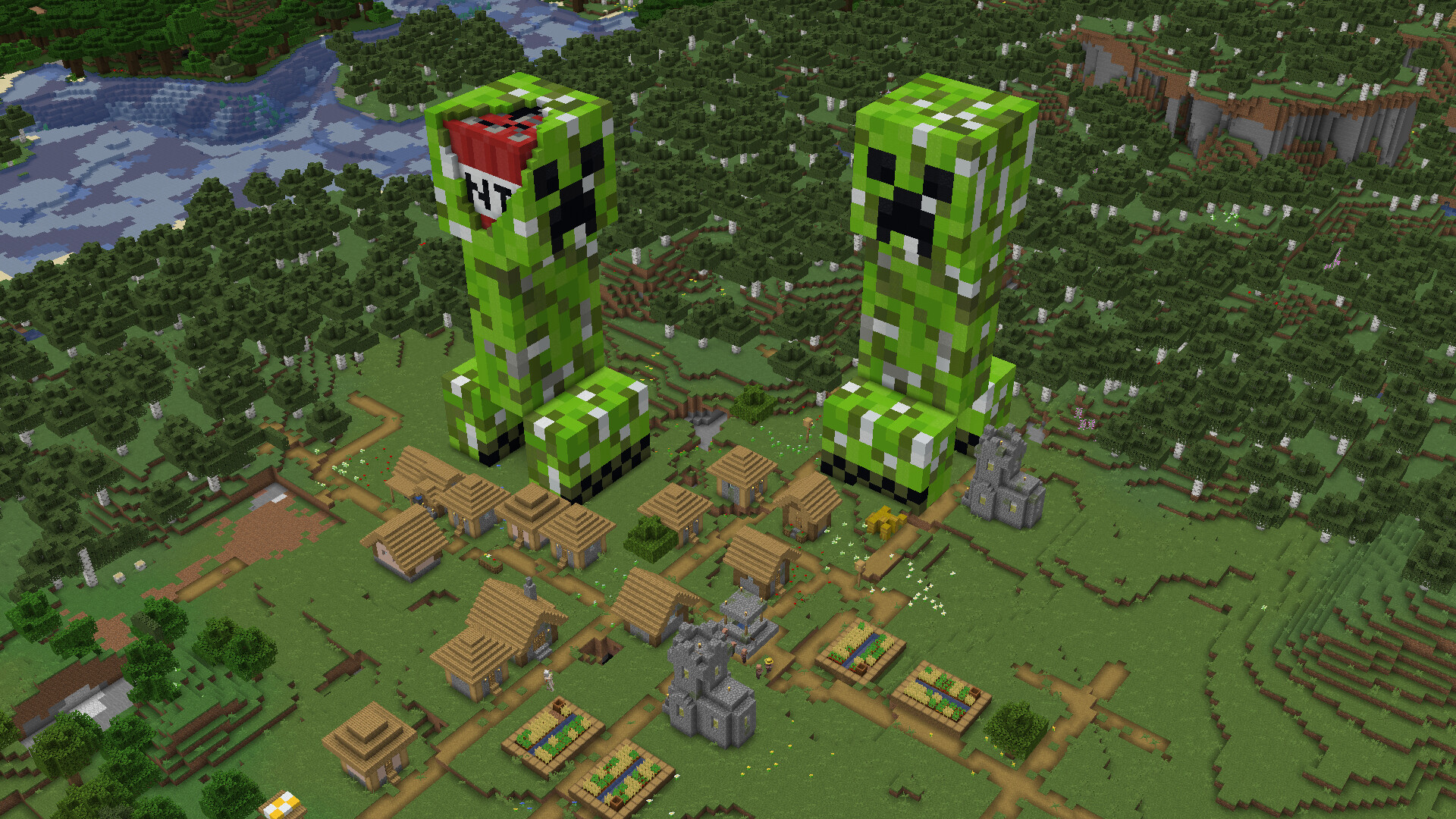Creeper Mob Statues Minecraft Map