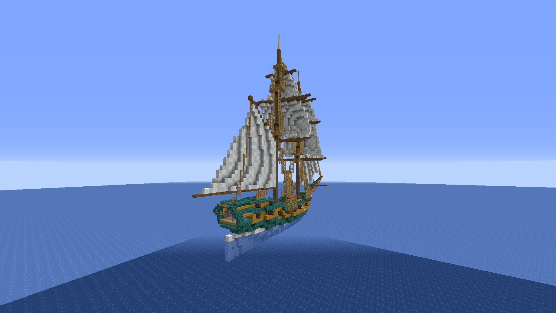 Minecraft ship build- HMS Interceptor. Minecraft Map