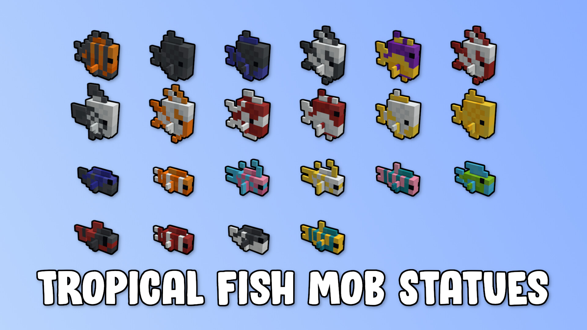 3072 Tropical Fish Mob Statues Minecraft Map