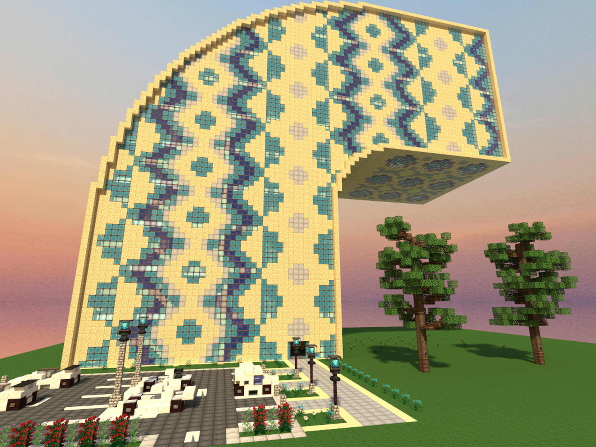 Curved Apartments and Office Minecraft Map