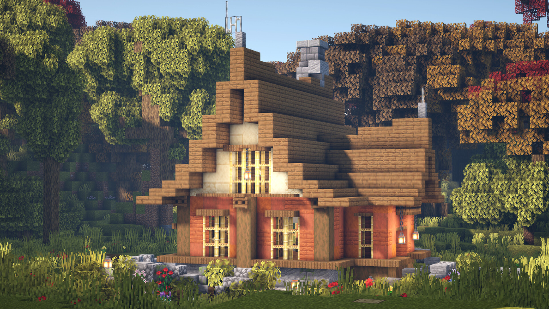 Minecraft : How to Build a Simple Wooden House Minecraft Map