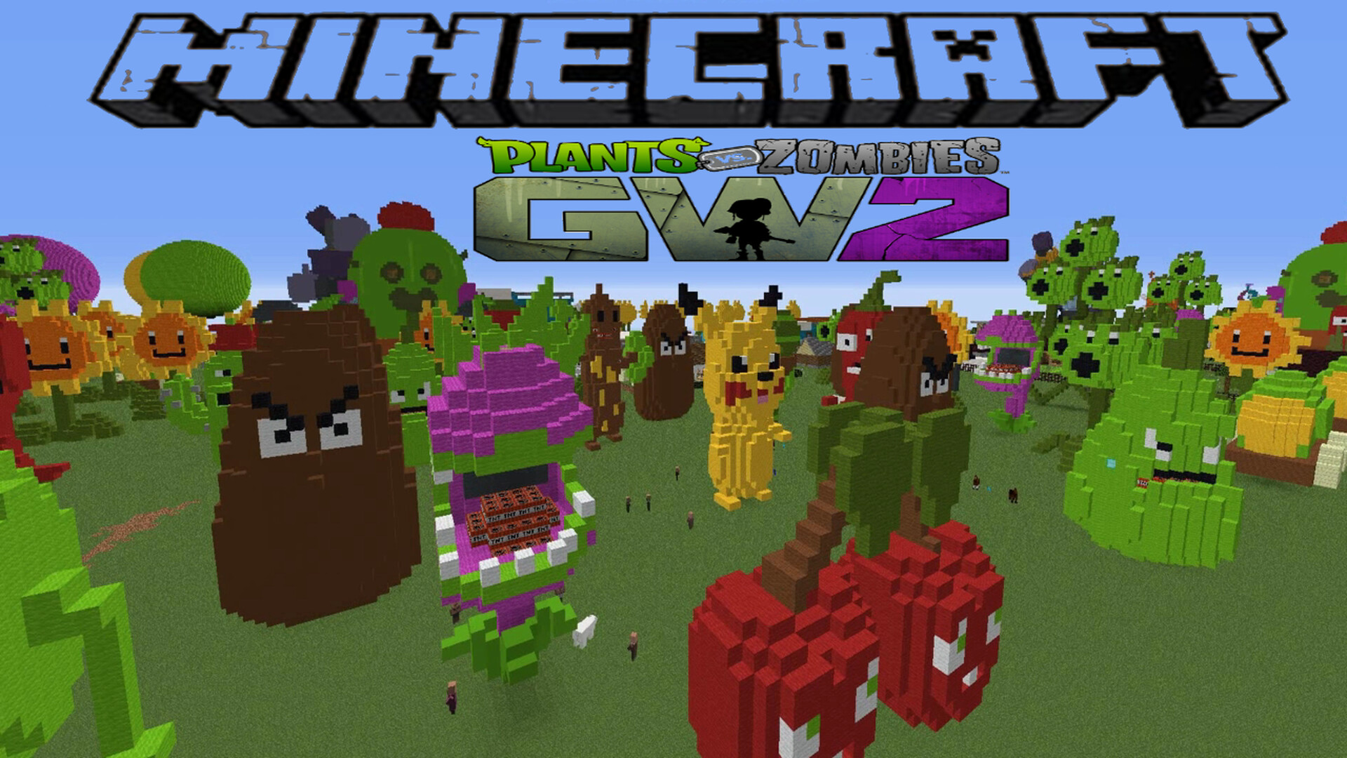 Minecraft PvZ map PLANTS VS. ZOMBIES МОЯ КАРТА МАЙНКРАФТ Minecraft Map