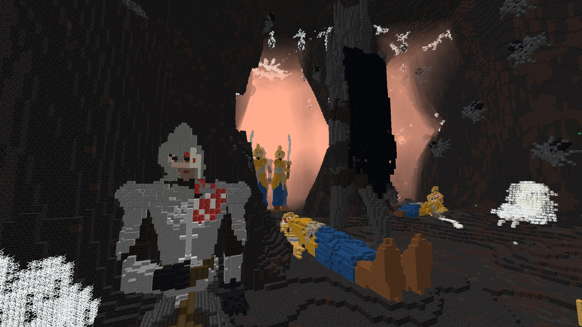 A last stand of Men and Elves + Statues. Minecraft Map