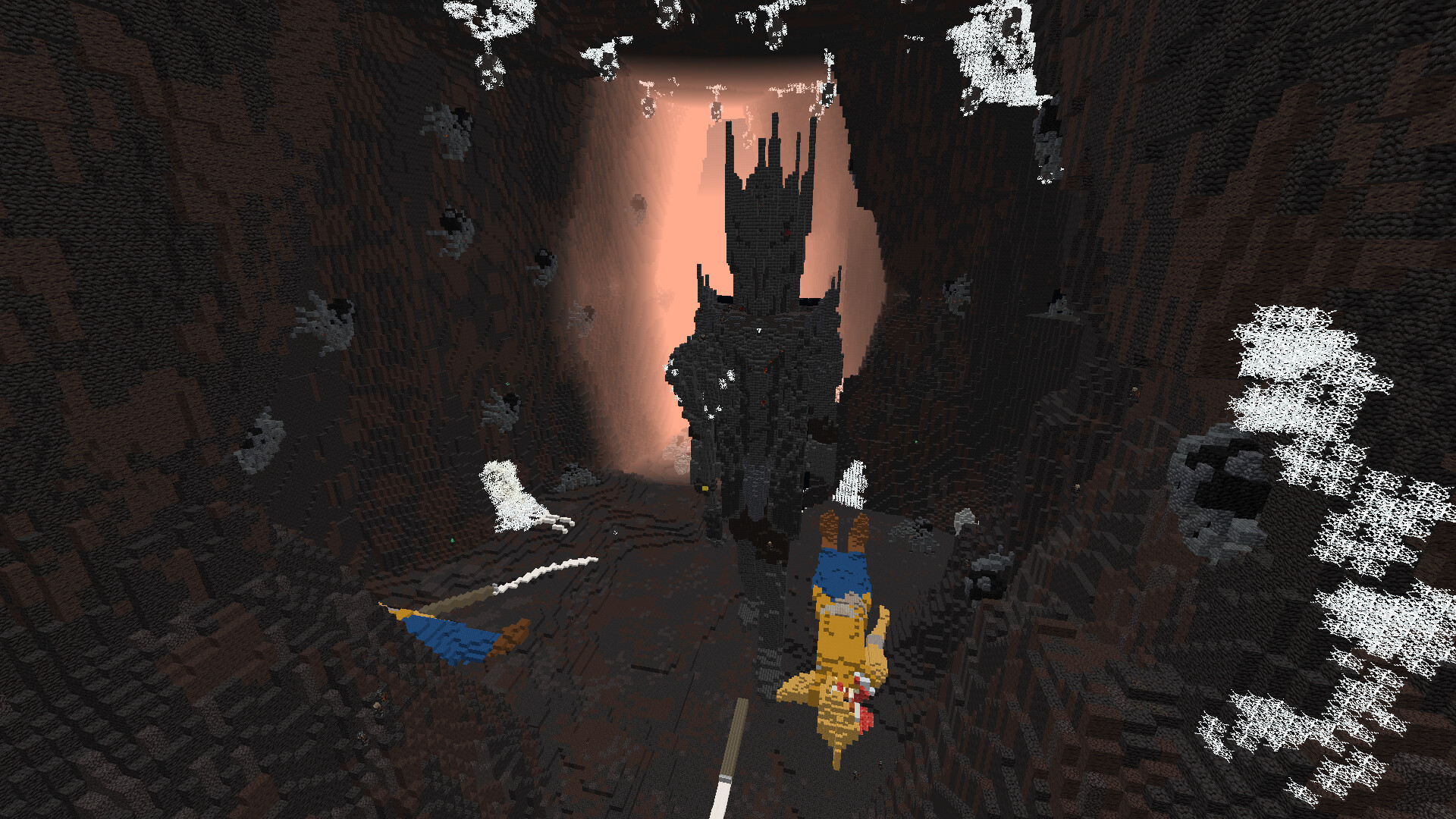 A last stand of Men and Elves + Statues. Minecraft Map