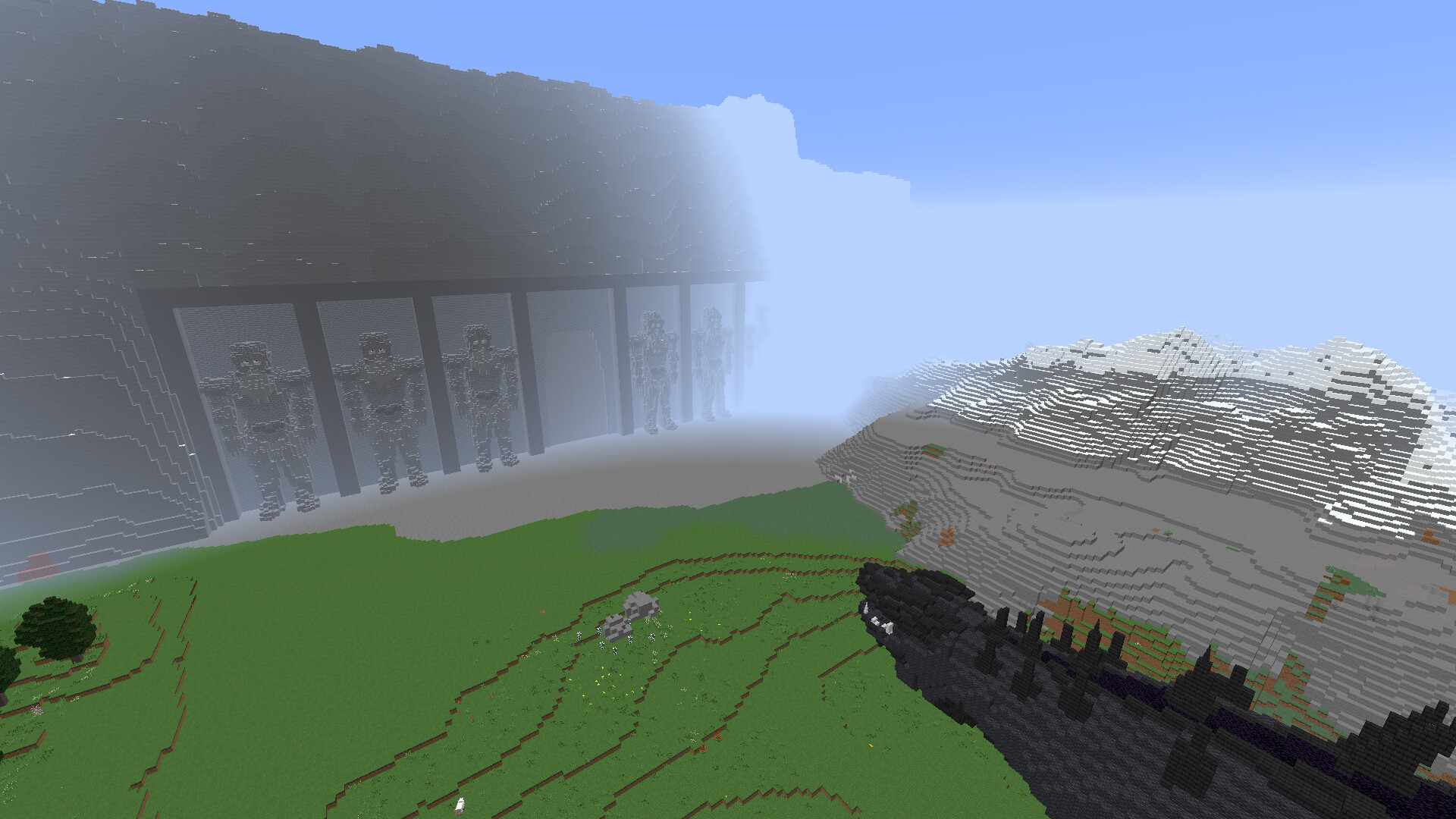 A last stand of Men and Elves + Statues. Minecraft Map