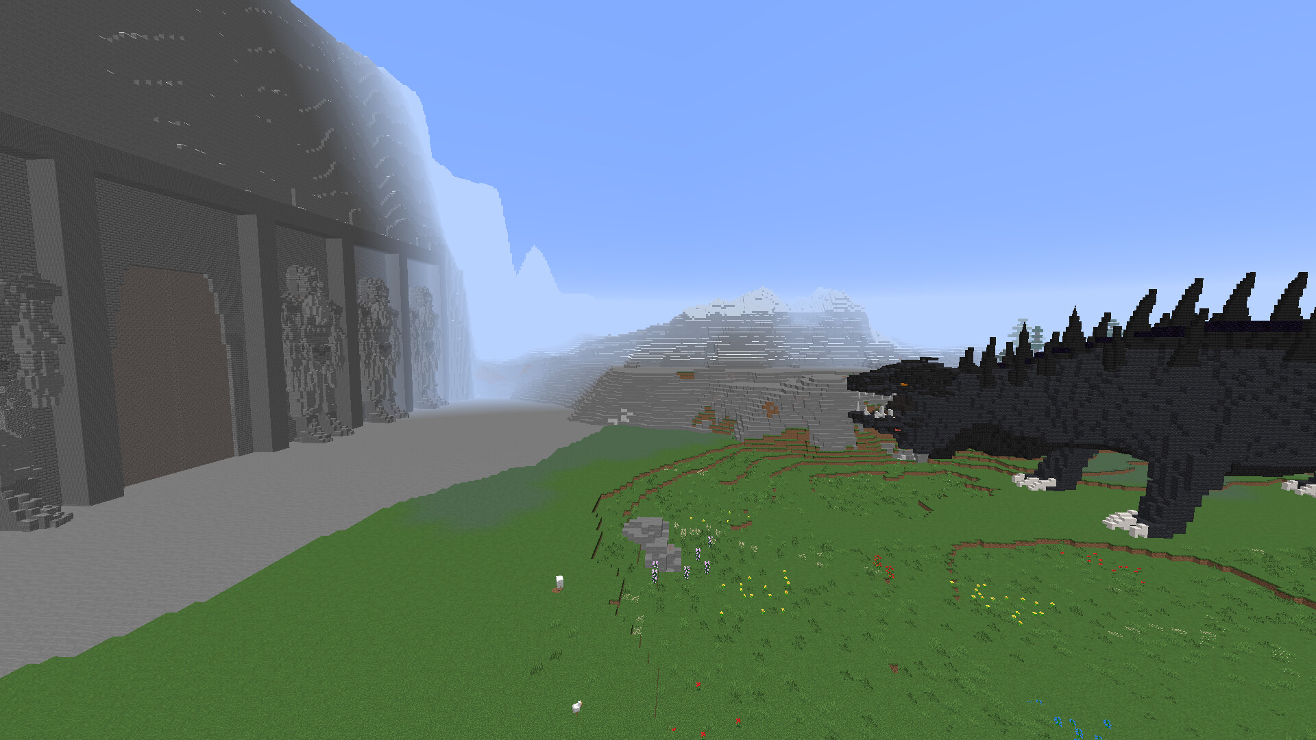 A last stand of Men and Elves + Statues. Minecraft Map