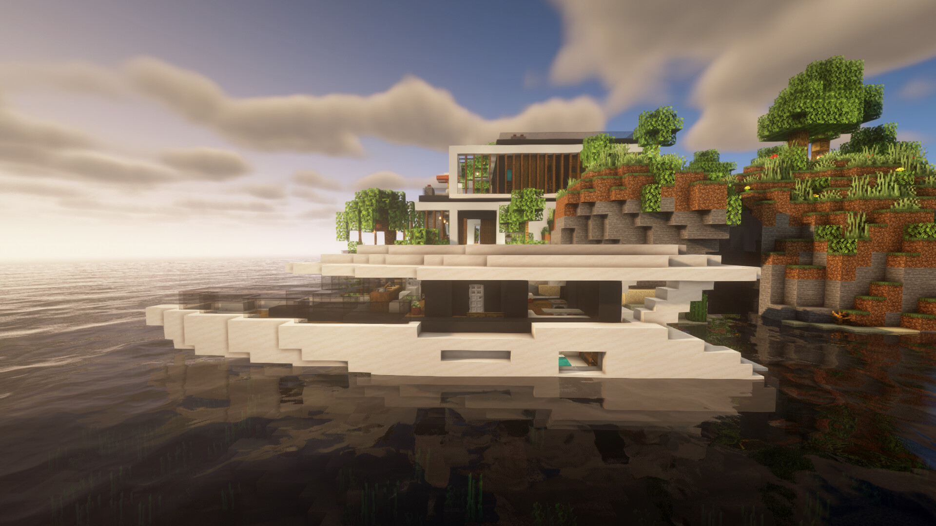 Modern Island House Minecraft Map