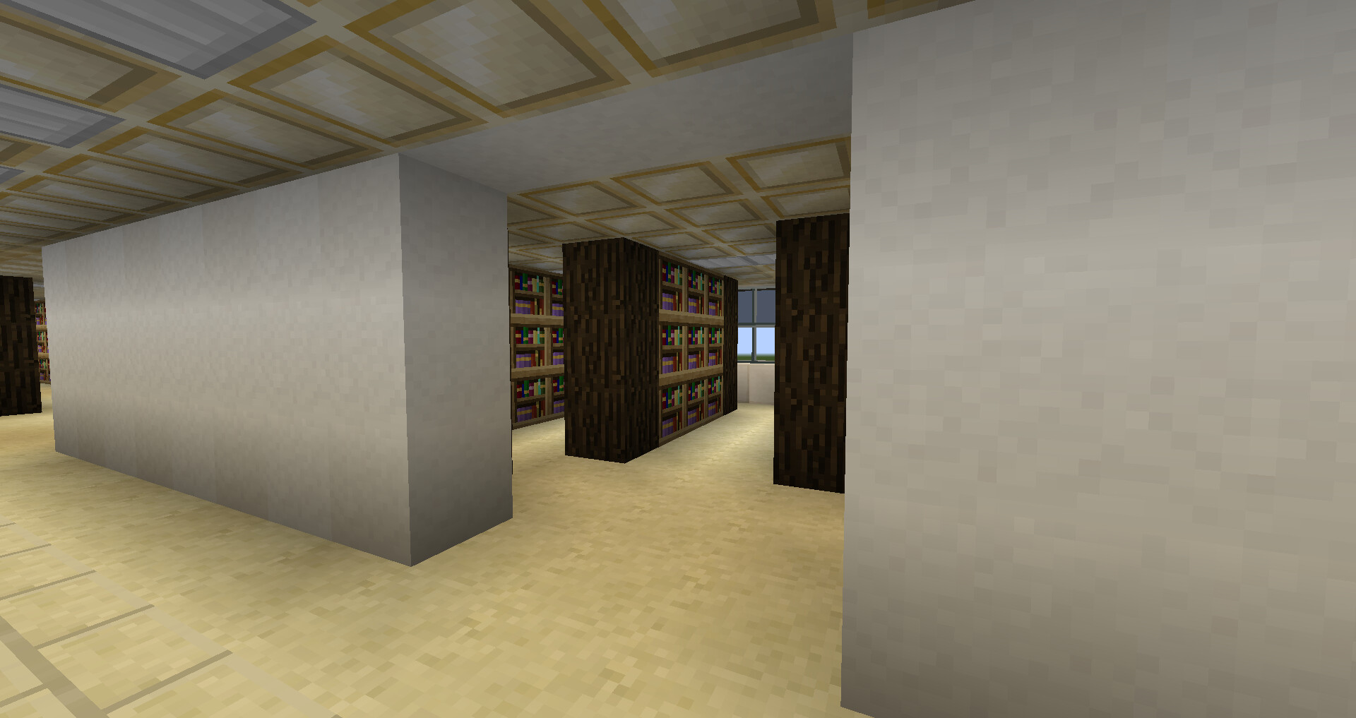 modern 2 story library Minecraft Map