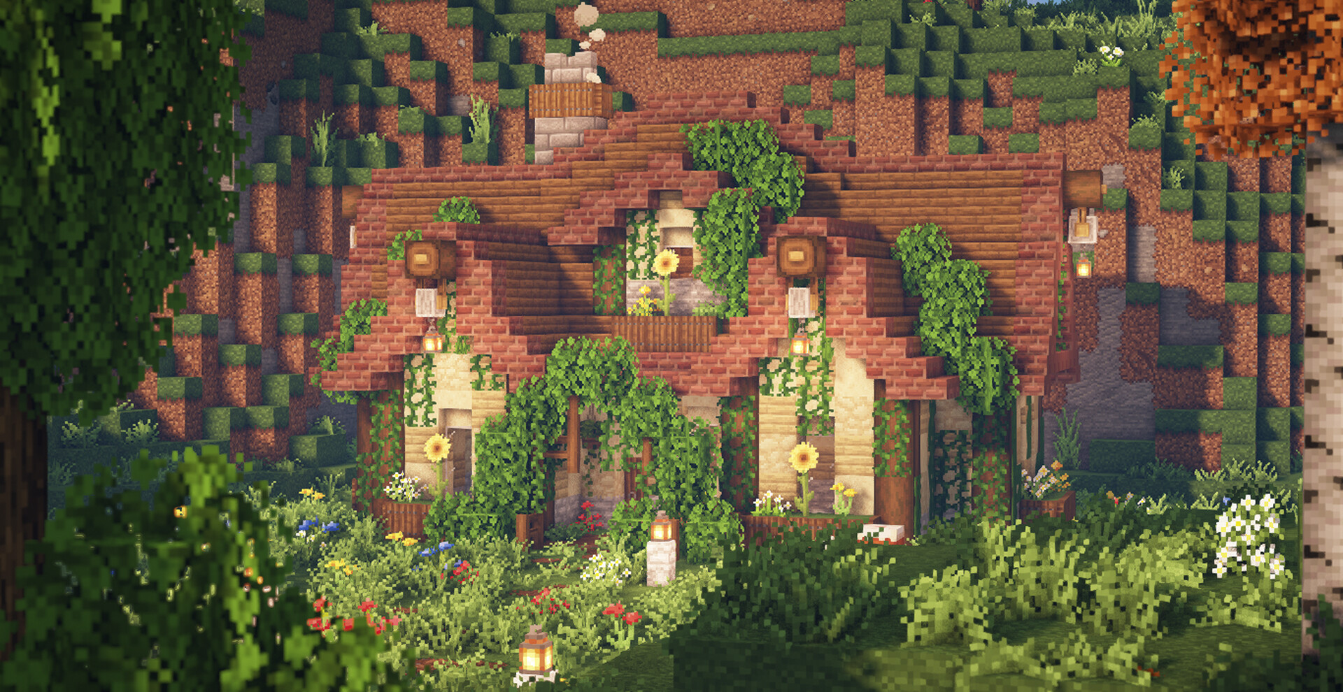 Overgrown fairytale cottage 💐🌿👒 Minecraft Map