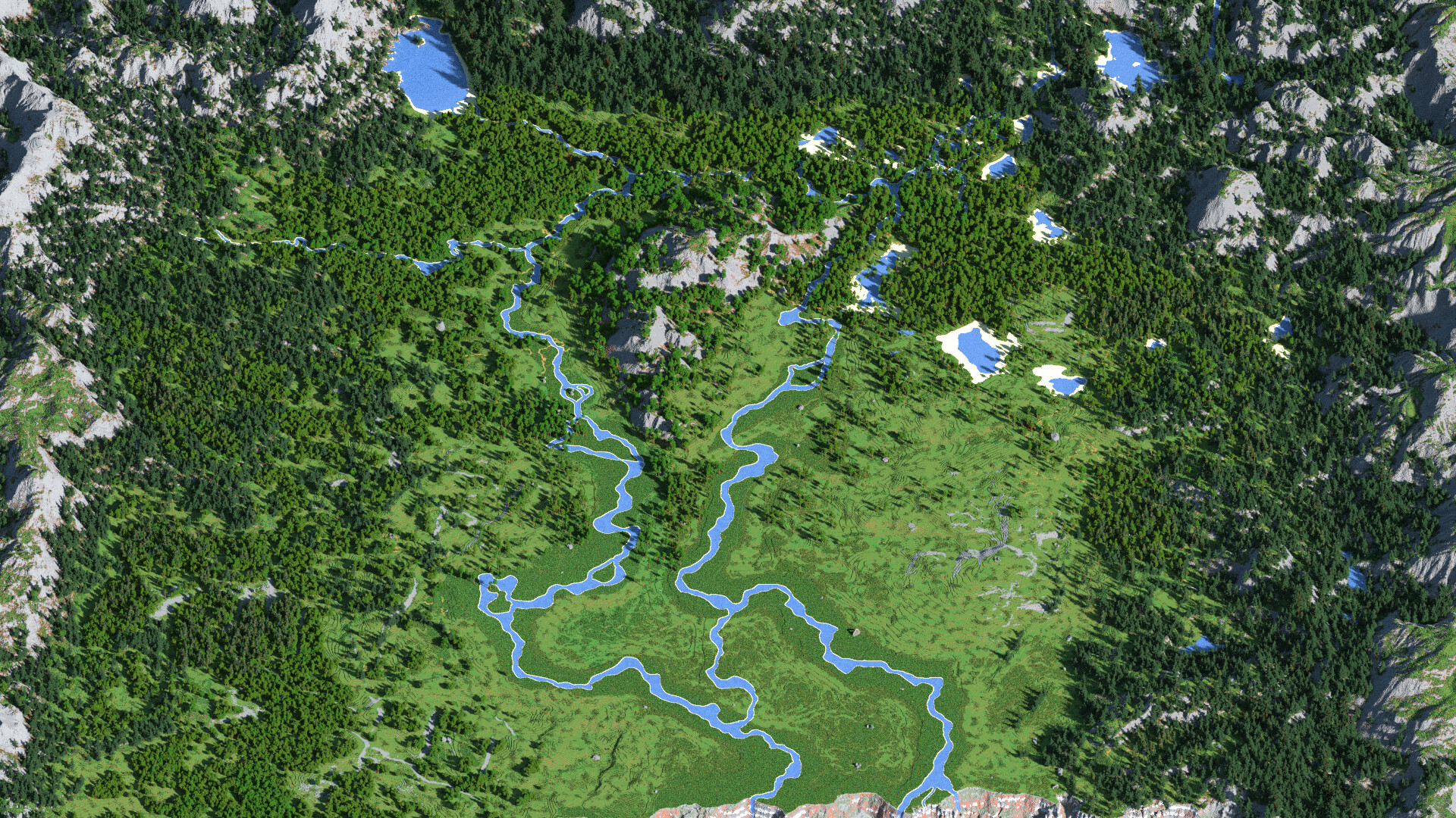 Mountain rivers 3000x3000 [WorldPainter] Minecraft Map