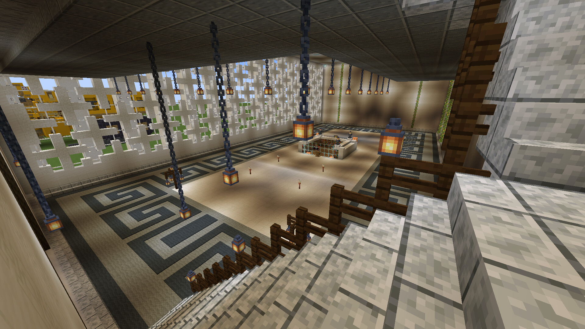 Large Quartz Library Building WIP Minecraft Map