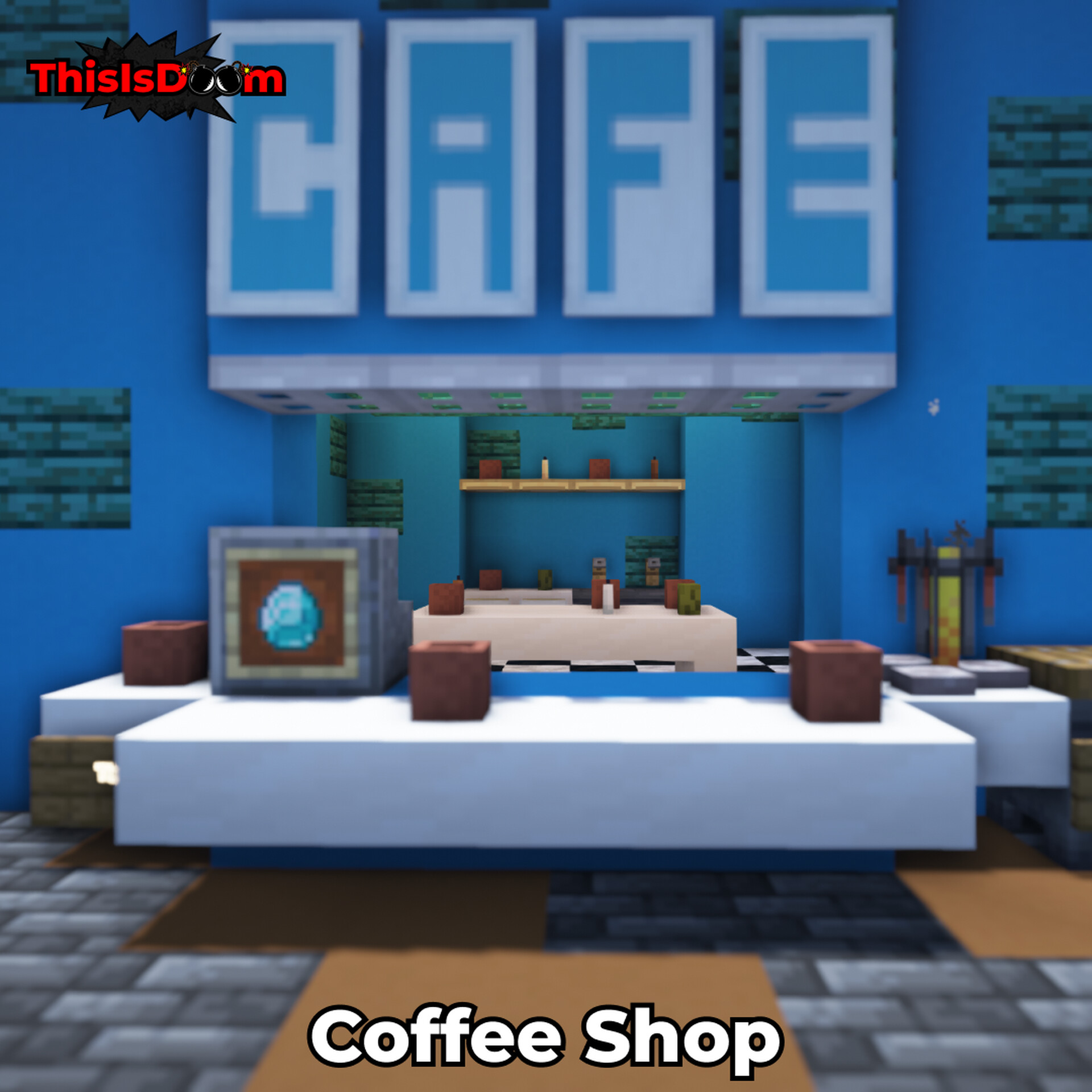 Coffee Cup Coffee Shop (Build and Litematic) Minecraft Map