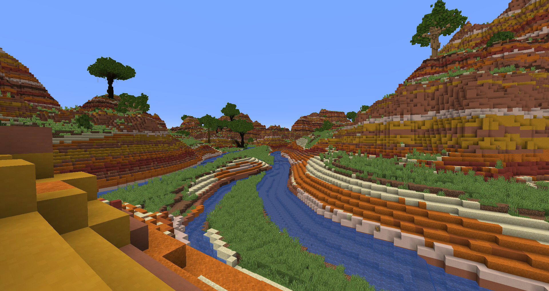 [1.17+] Shattered Streams Mesa - Builder Map | 1k/1k | Custom Trees ...