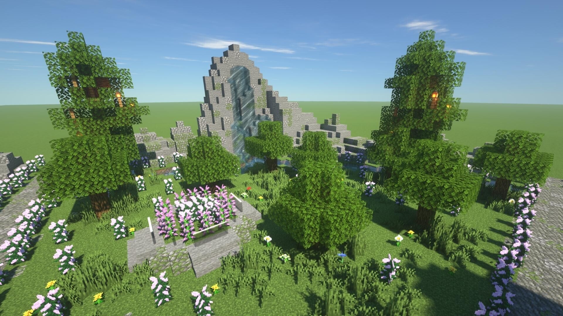 Small peony garden hub Minecraft Map
