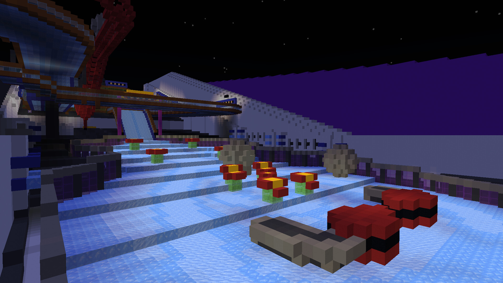 Waluigi Pinball Ice Boat Racing (1.17.1+) Minecraft Map