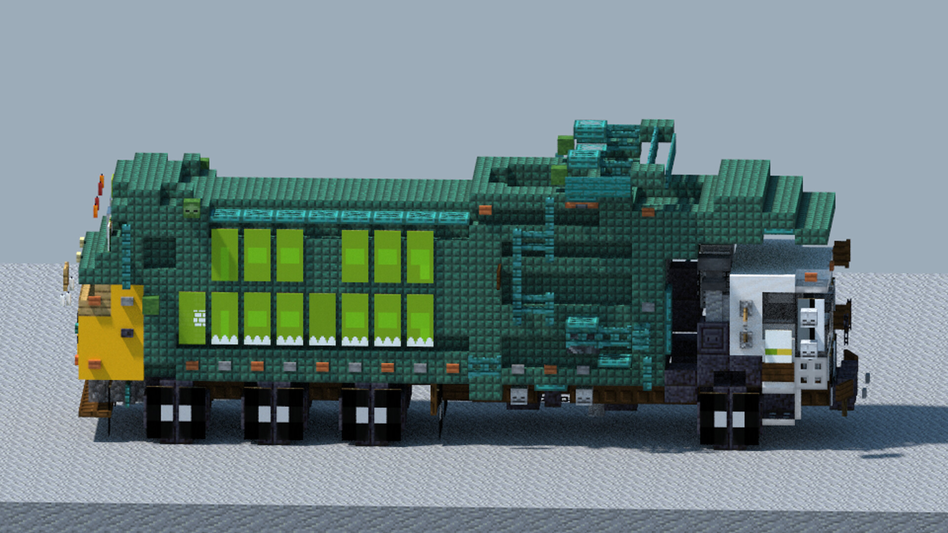 Mack TerraPro, Front loading Garbage truck [With Download] Minecraft Map