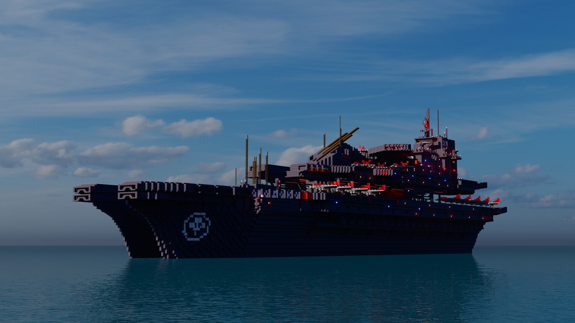 Kujira Arasaka supercarrier from Cyberpunk 2077 Minecraft Map