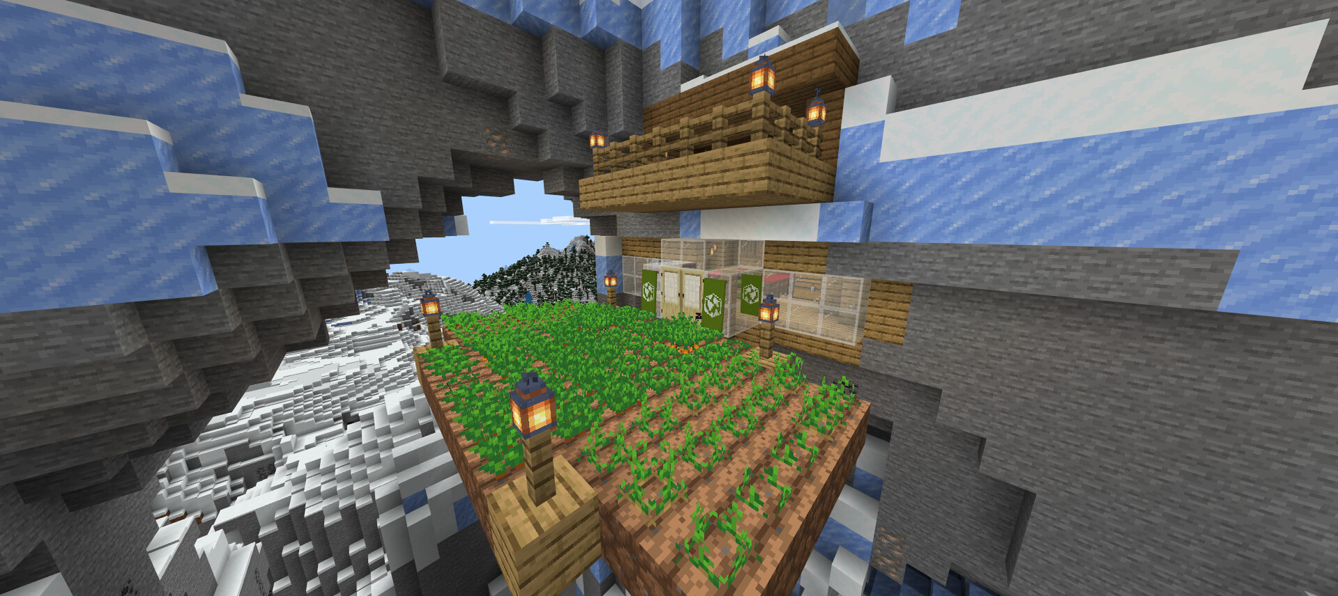 House with a beautiful landscape in the mountains Minecraft Map