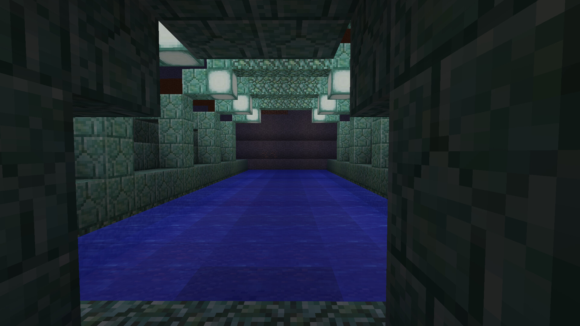 Underwater Temple Excavation Site and Tent with Giant Waterfall in