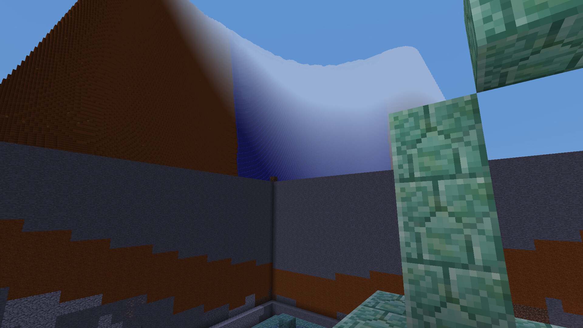 Underwater Temple Excavation Site and Tent with Giant Waterfall in