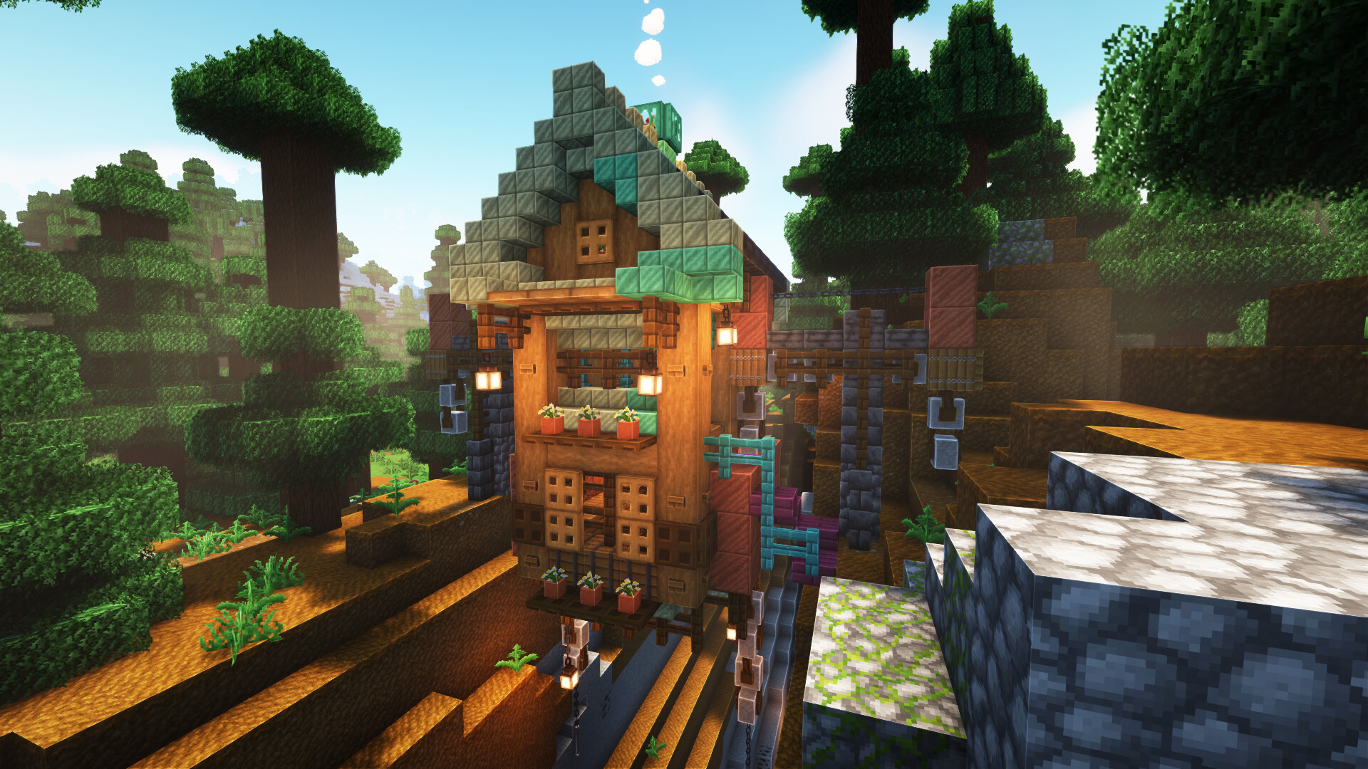 How to build a Ravine House Minecraft Map