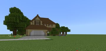 Modern Wooden House (UNFURNISHED) Minecraft Map & Project