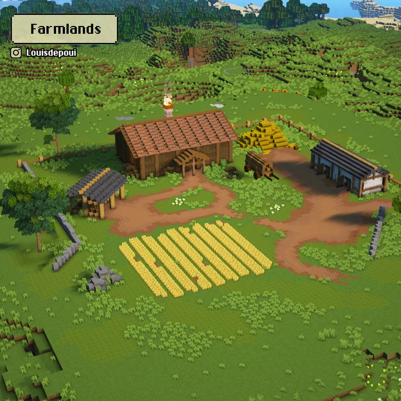 Simple farmlands design Minecraft Map