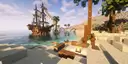 explorer's ship and camp