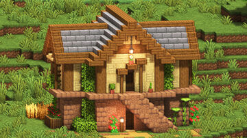Casa de madera y adobe Minecraft Map & Project