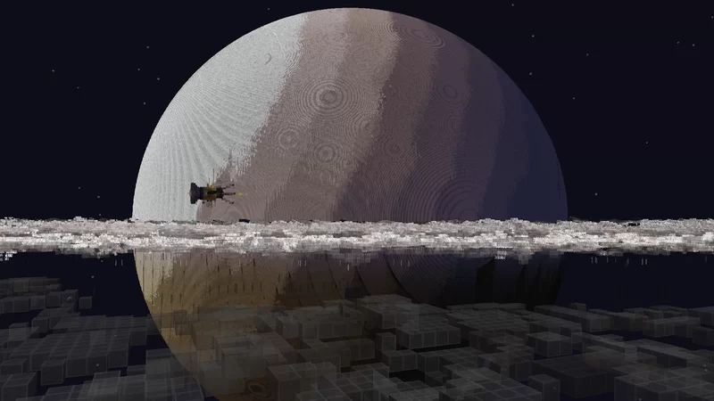 Side profile with Cassini above the rings