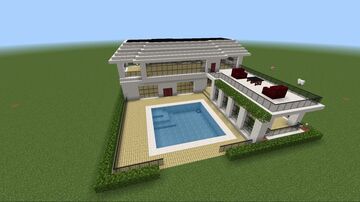 Modern House with a Pool Minecraft Map & Project