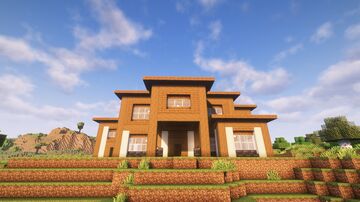 Large Modern House With Courtyard Minecraft Map & Project