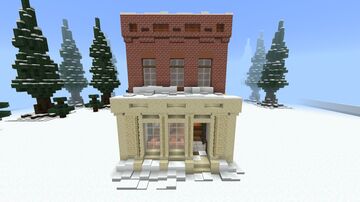 A Festive Winter City Cafe Minecraft Map & Project