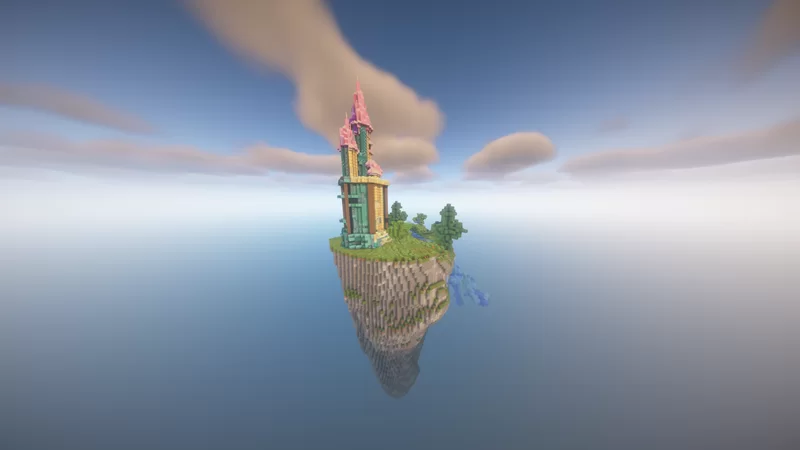 sky castle in the sun rays Minecraft Map